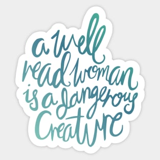 Well Read Woman Blue Sticker